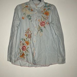Johnny Was, striped blouse, fair condition- M